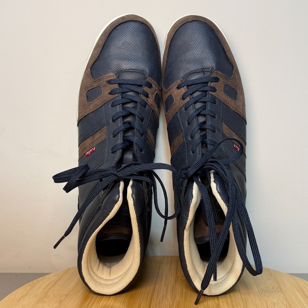 Levi's Drive Hi Sneakers Navy Brown Suede Leather Men's Size 13 Lace Up Outdoors - Picture 6 of 8